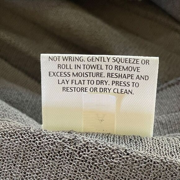 EILEEN FISHER Size Small Dark Gray Long Sleeve Open Pleated Accordion Cardigan - Picture 6 of 8